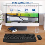 EDJO 2.4G Wireless Keyboard and Mouse Combo with Wrist Rest
