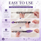 Yinder Silk Bass Clarinet Cleaning Swabs, 4-Pack Purple