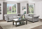 Lexicon 194840109891 Boswell Gray Velvet 2-Piece Living Room Set