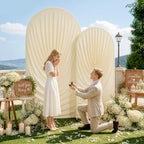 HANGING BULBS Beige Waterfall Arch Backdrop Cover Set