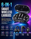 Gftrbn 6-in-1 Open-Ear Clip-On Wireless Earbuds