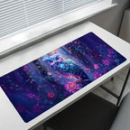 zbezbe Owl Extended Desk Mat Mouse Pad with Forest Floral Print