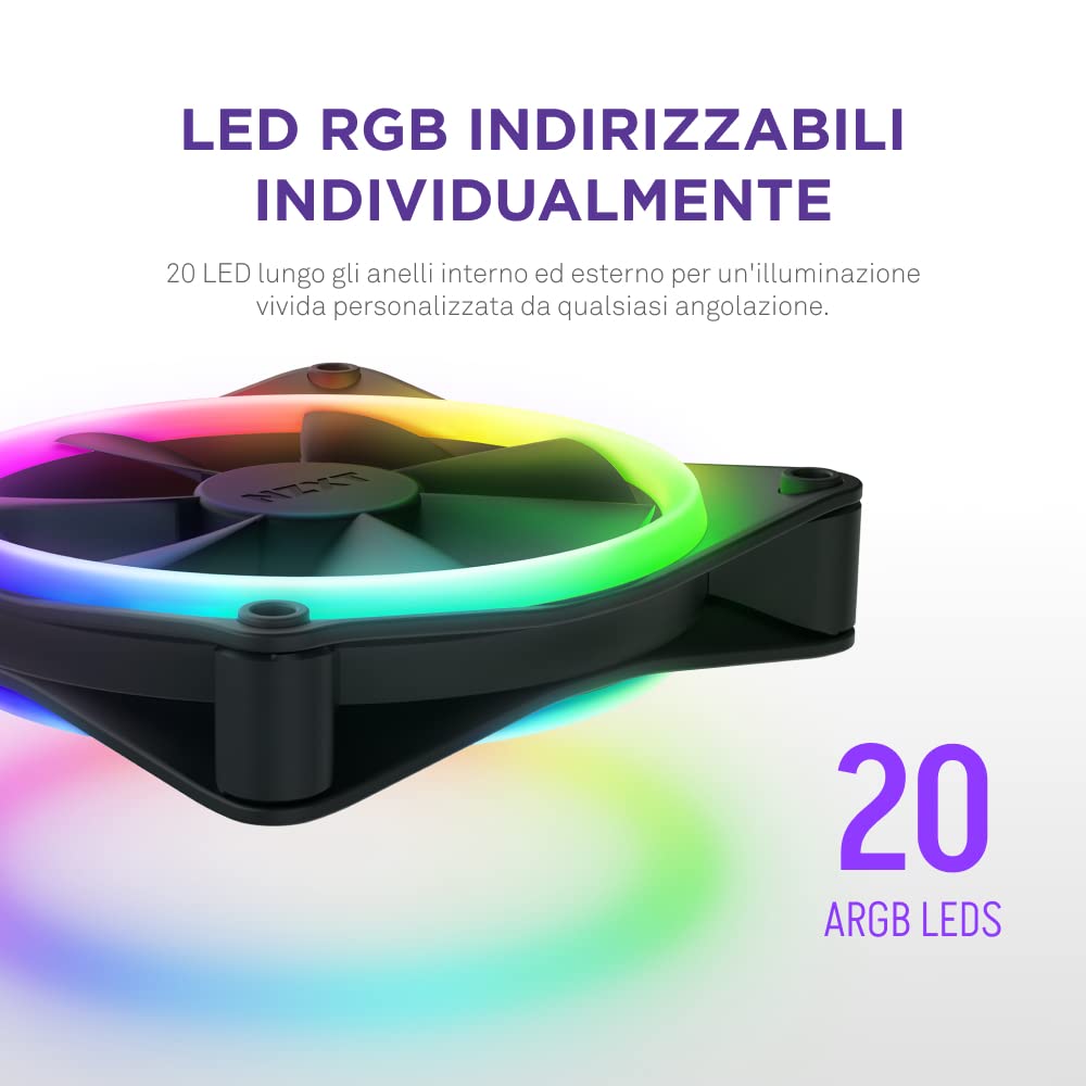 NZXT RF-D12TF-B1 F120 RGB Duo Triple Pack, 3 x 120mm Fans