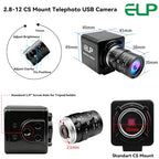 ELP Monochrome Global Shutter USB Camera with Manual Zoom