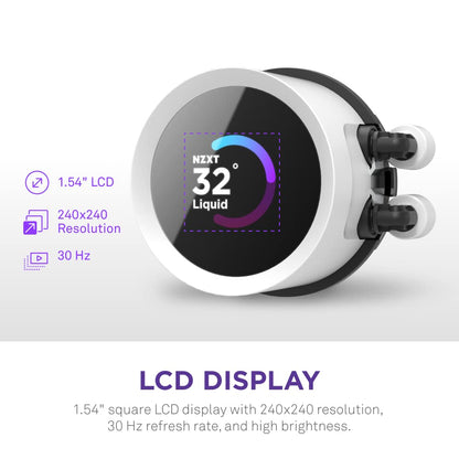 NZXT RL-KR240-W1 Kraken 240 RGB Liquid CPU Cooler White