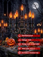 Jasneniebo Orange Flickering Flame Candelabra Bulbs, 25-Pack