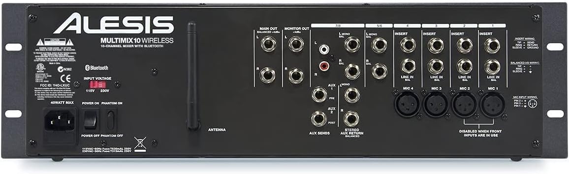 Alesis MULTIMIX10WIRELE 10-Channel Rackmount Bluetooth Mixer
