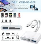 Dual-Port SD Card Reader for iPhone, iPad and USB-C Devices