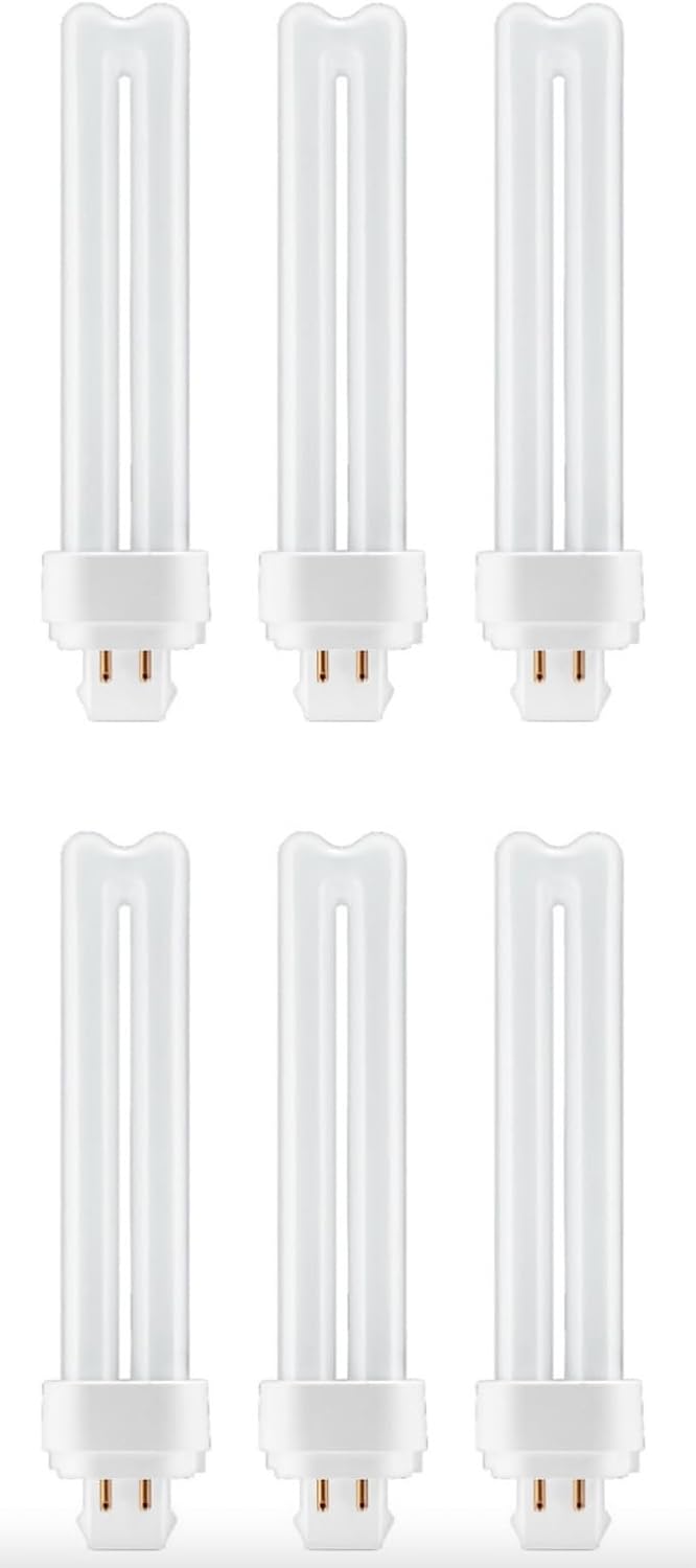 GE 93118227 Bright White 26W G24q-3 CFL Bulb 6-Pack