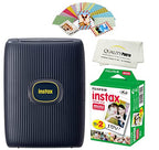Fujifilm FUJIBDELUXEBLUE Instax Mini Link 2 Printer Bundle: Films, Stickers, Cloth