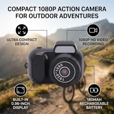Dpofirs 1080P HD Action and Sports Camera with Webcam Mode