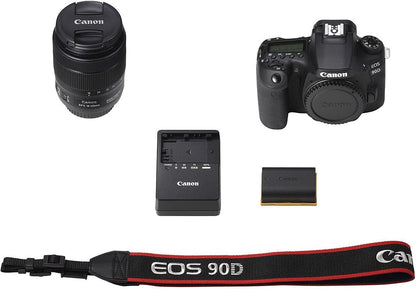 Canon 3616C016 EOS 90D DSLR 18-135mm Lens Bundle Renewed