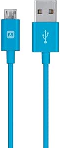 Monoprice 113929 6ft USB-A to Micro-B Cable Blue