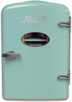 RCA RMIS129-MINT Mini Retro 6-Can Beverage Fridge - Mint