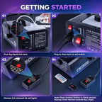 EN'DA Professional 1500W Fog Machine with LED Lights and Remotes
