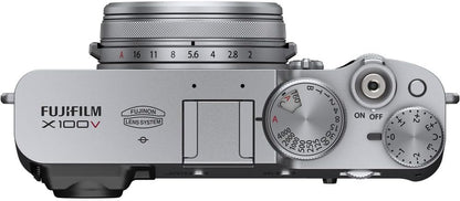 Fujifilm 16642939 X100V Digital Camera Silver Bundle