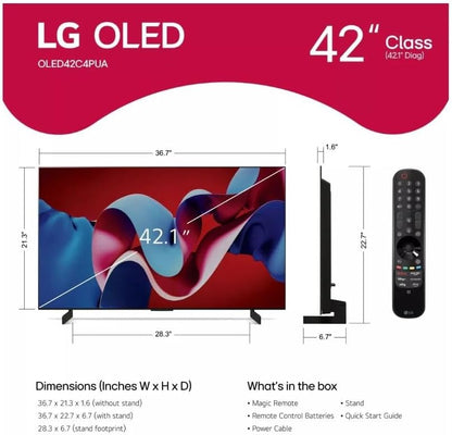 LG OLED42C4PUA: 42-Inch 4K OLED evo Smart TV (2024)