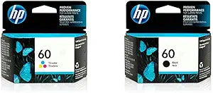 HP 60 Black & Tri-Color Ink Cartridge Bundle