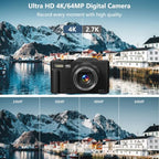 Tymzur 4K Vlogging Camera with Flip Screen and WiFi