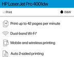 HP 4001dw LaserJet Pro Wireless Printer