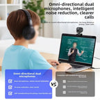 FABULETTA 4K USB Webcam with Sliding Privacy Cover