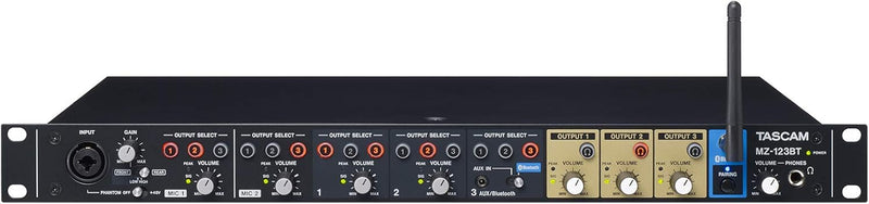 Tascam MZ-123BT Commercial Multi-Zone Mixer Bluetooth Mic Line Inputs — main product image
