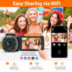 Maenlans 6K Vlogging Camcorder with 64MP Photos