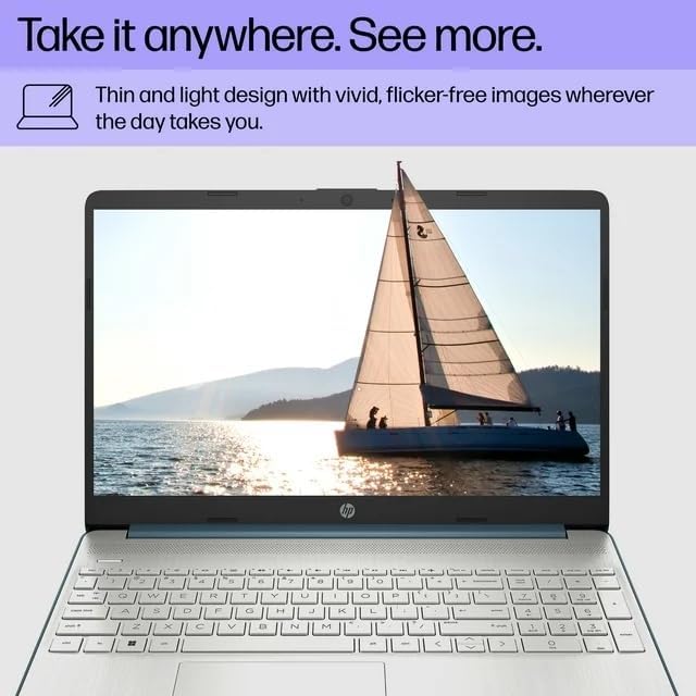 HP 15-ef2030tg - Slim Ocean Blue Laptop, i3, 8GB RAM, 256GB SSD (Renewed)