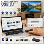 Cerepros USB 3.1 Type-A Dual-Slot SD and microSD Card Reader