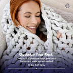 Gravity GRV-CK1-10 Weighted Chunky Knit Blanket, Grey