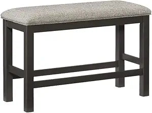 Lexicon Gray Farmhouse Counter Height Bench