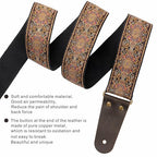 Nefelibata Embroidered Full-Grain Leather-End Guitar Strap