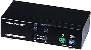 Monoprice 104074 2-Port DVI KVM Switch - Windows, Linux, Mac Support