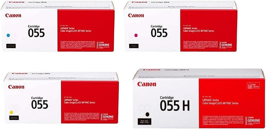 Canon 055 HYK, C,M,Y Toner Cartridge 4-Pack Black Cyan Magenta Yellow