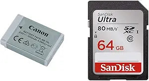 Canon Battery Pack NB-13L & SanDisk 64GB SD Card — main product image