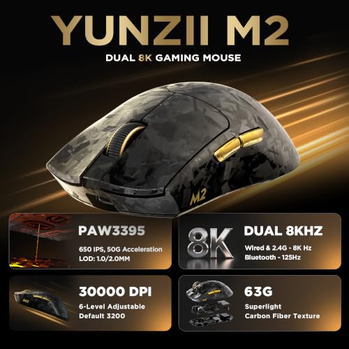 YUNZII M2 Tri-Mode Wireless Gaming Mouse — main product image