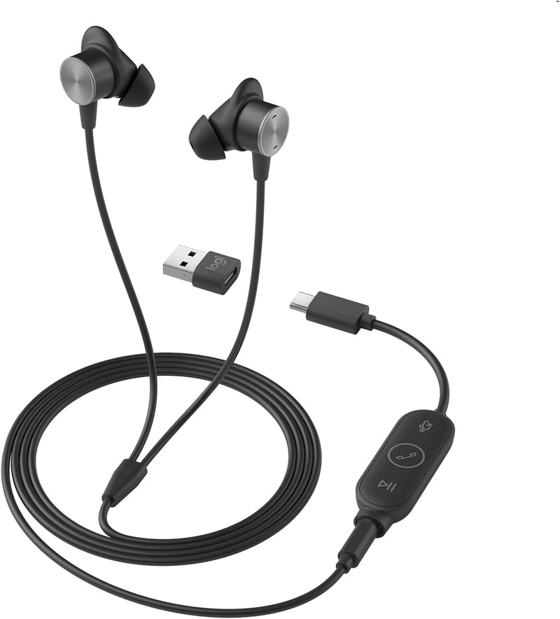 Logitech 981-001012 Zone Wired Noise-Canceling Earbuds — main product image