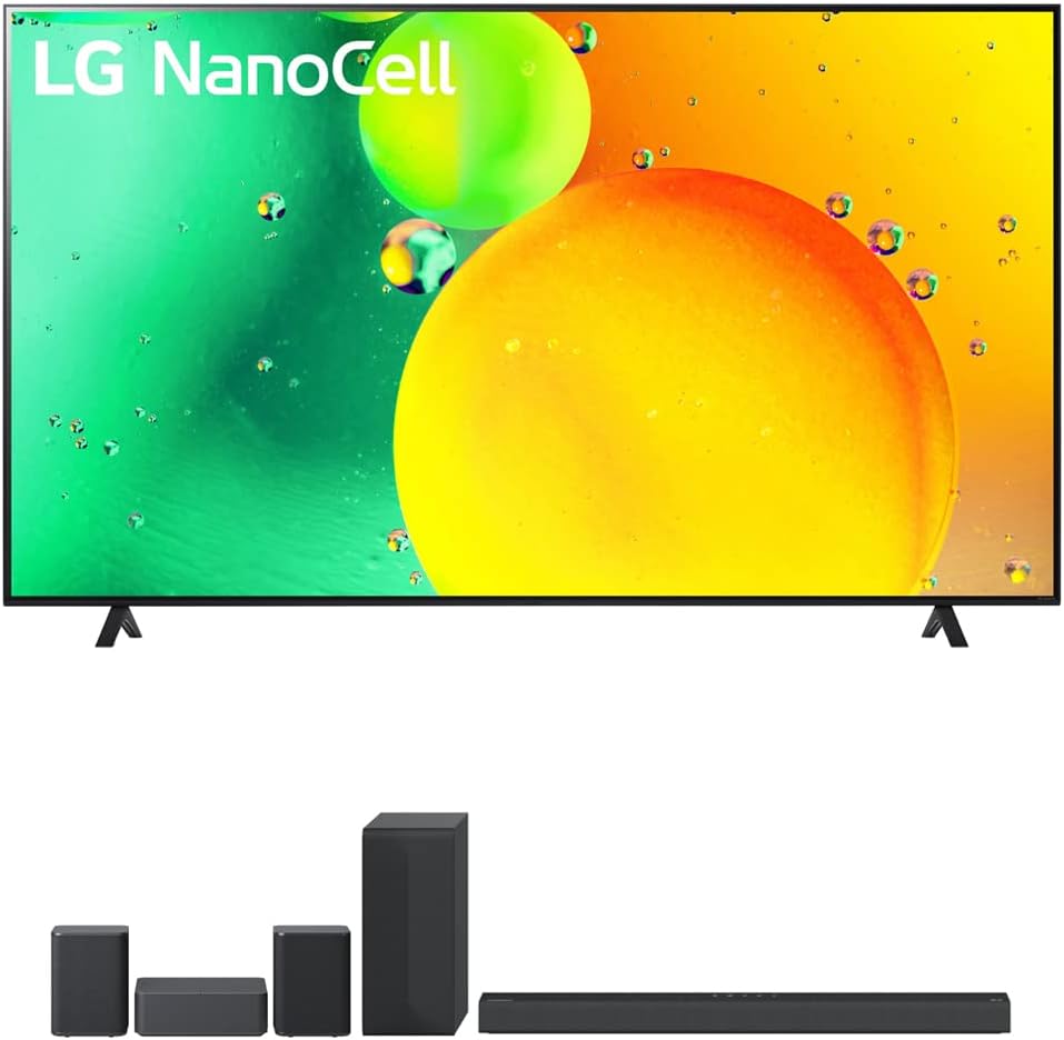 LG E66LG50NANO75UQA 50" NanoCell TV + Soundbar & Speakers