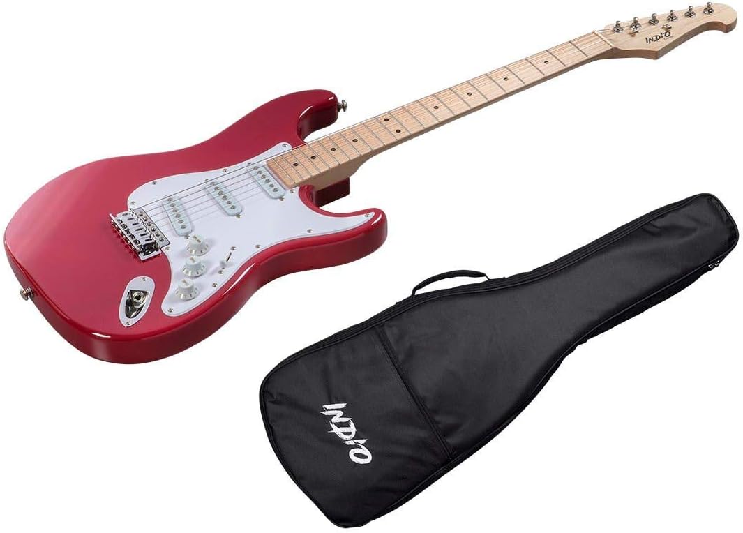 Monoprice 610162 Cali Classic Electric Guitar Wine Red Indio Series