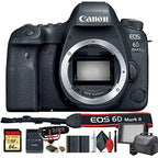 Canon EOS 6D Mark II DSLR Camera Bundle - Bag, Battery, LED Light, Mic (Renewed)