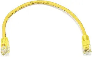 Monoprice 102129 1ft Cat5e Ethernet Cable Yellow — main product image