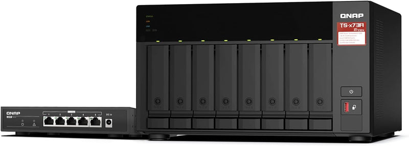 QNAP TS-873A-SW5T-US 8-Bay NAS with 2.5GbE Switch — main product image