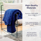 Gravity Weighted Blanket, 15lbs, 48x72, Navy, Cotton, Washable Cover