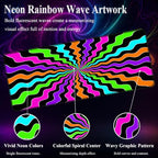 Simpkeely Blacklight Wavy Swirl Extended Gaming Mouse Pad