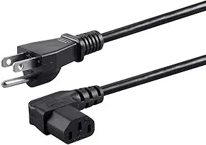 Monoprice 127312 6ft Left Angle Power Cord NEMA 5-15P to IEC C13 — main product image