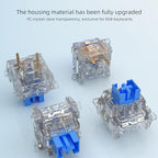 Zhouwang Outemu Crystal Blue Clicky Mechanical Keyboard Switches