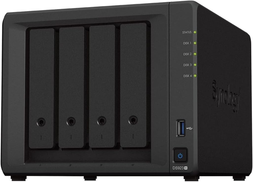 Synology DS923+ 4-Bay NAS, Ryzen, 16GB RAM, 16TB HDD + 1TB SSD