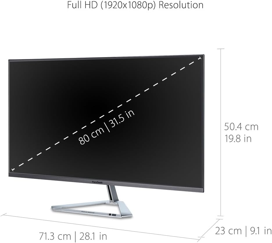 ViewSonic VX3276-MHD 32" 1080p IPS Monitor, Ultra-Thin Bezels