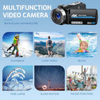 THPACIP 4K UHD Vlogging Camcorder with Stabilizer and Mic