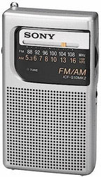 Sony ICFS10MK2 Pocket AM/FM Radio Silver Portable
